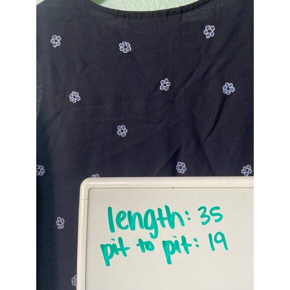 Vintage Notations Clothing Co Women's‎ Navy Floral Short Sleeveless Dress Large - Picture 6 of 6